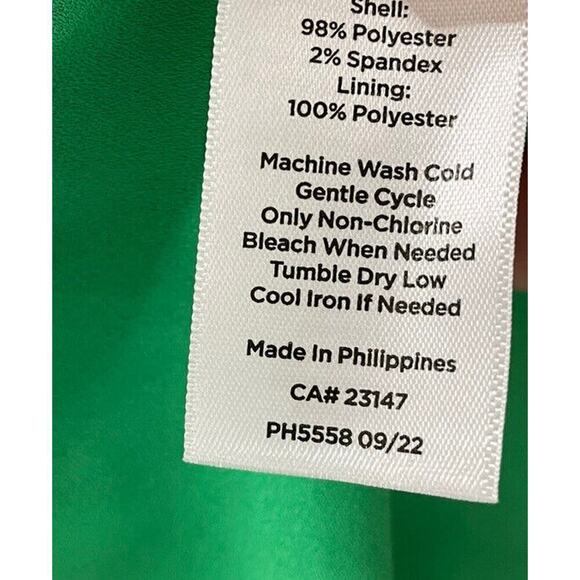 TALBOTS Floral Print Fit & Flare Crepe Dress Size 2 Green and White Sleeves New - Picture 10 of 11